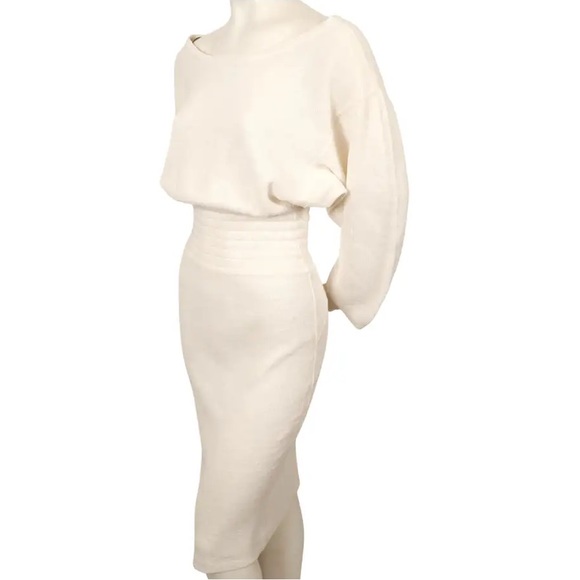 Alaia 1985 AZZEDINE ALAIA linen knit dress with cut out back Black Medium - Picture 9 of 9